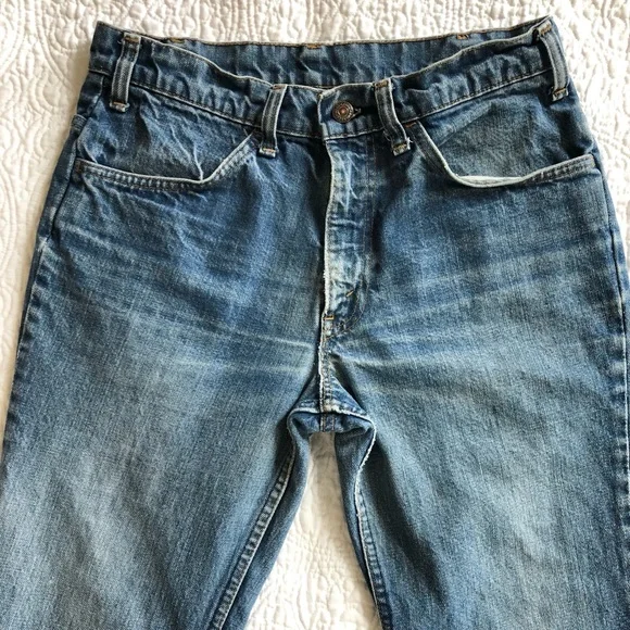 Vintage 70s Levis 684 Orange Tab Bell Bottom Super Flare Jeans - Picture 8 of 14